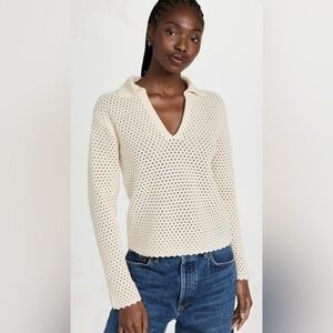 Vince cream crochet sweater sz L